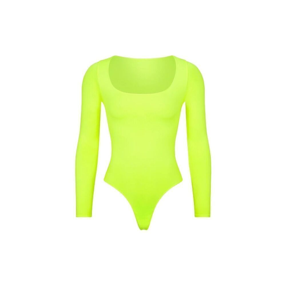 SKIMS Essentials L/S Neon Scoop Neck Bodysuit Size L/XL